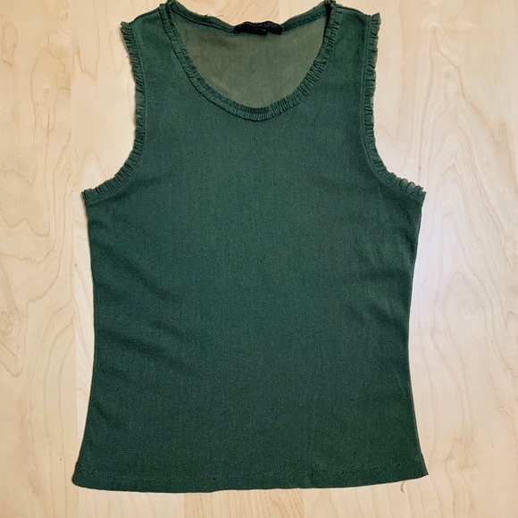 2/$20 Kenneth Cole Sheer Olive Green Tank Top - Picture 12 of 13